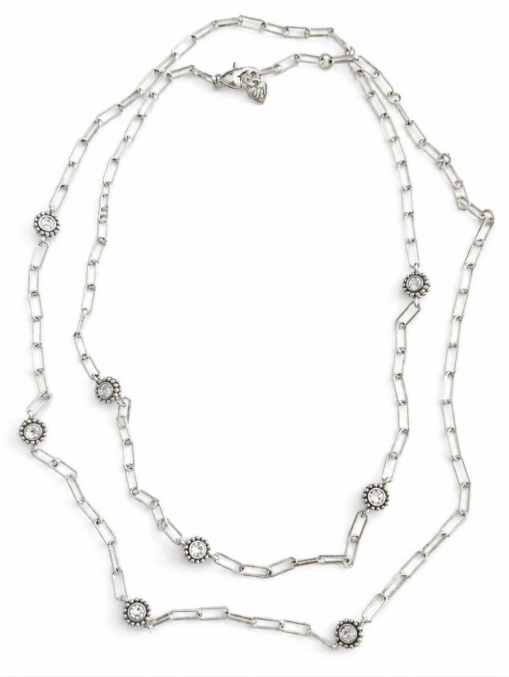 Brighton Twinkle Linx Long Necklace JN5573 Crystal Silver MSRP $128 NWOT